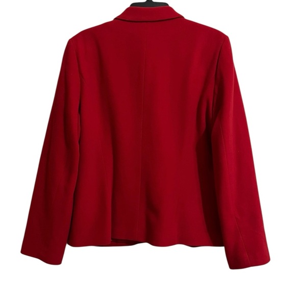 Harve Benard by Benard Holtzman Red Wool Blend Cashmere Blazer Jacket 14 - Picture 3 of 5